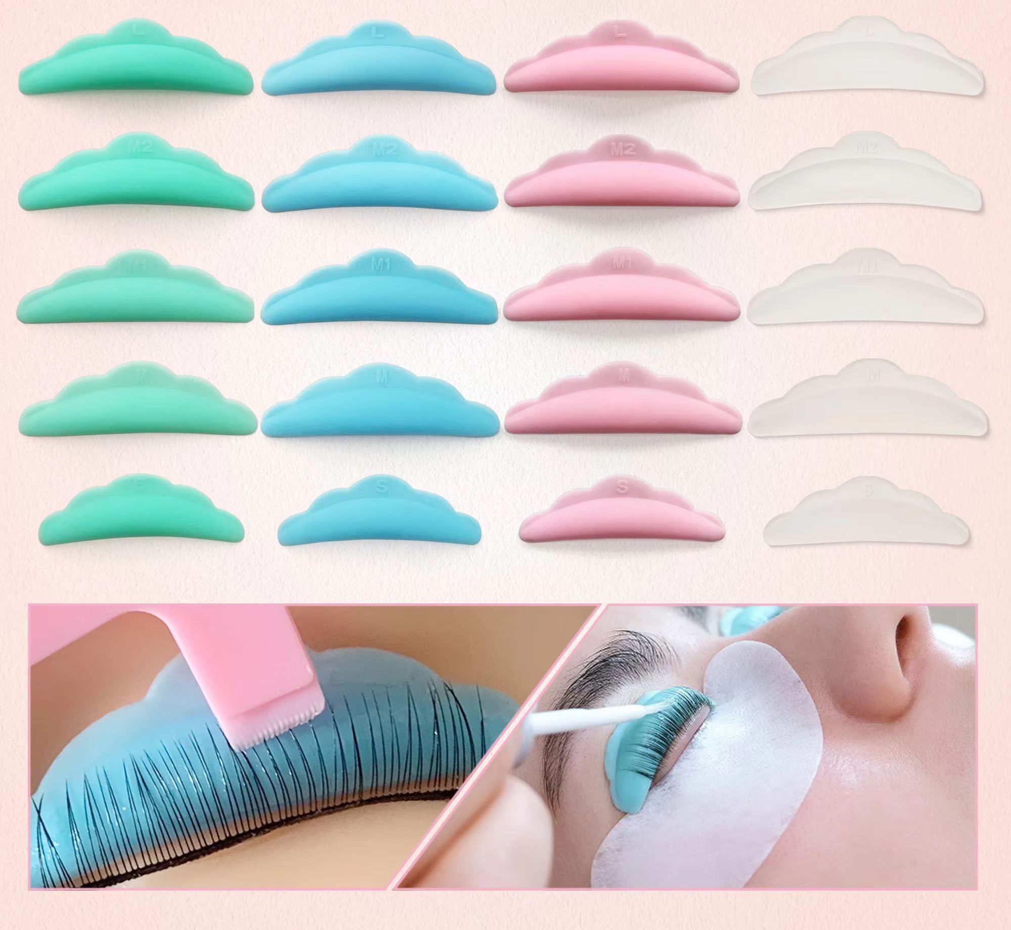 Lash Lift Kit - 50 par zestaw do podnoszenia rzęs